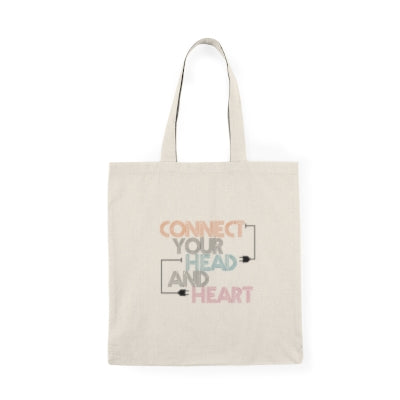 Connect Your Head and Heart [Natural Tote Bag]