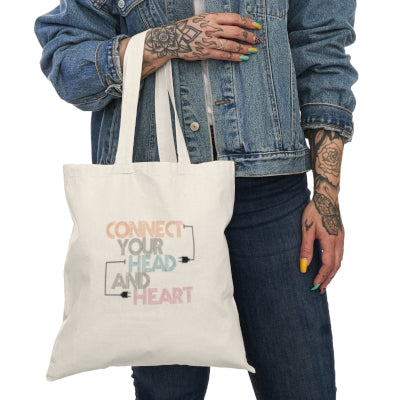 Connect Your Head and Heart [Natural Tote Bag]